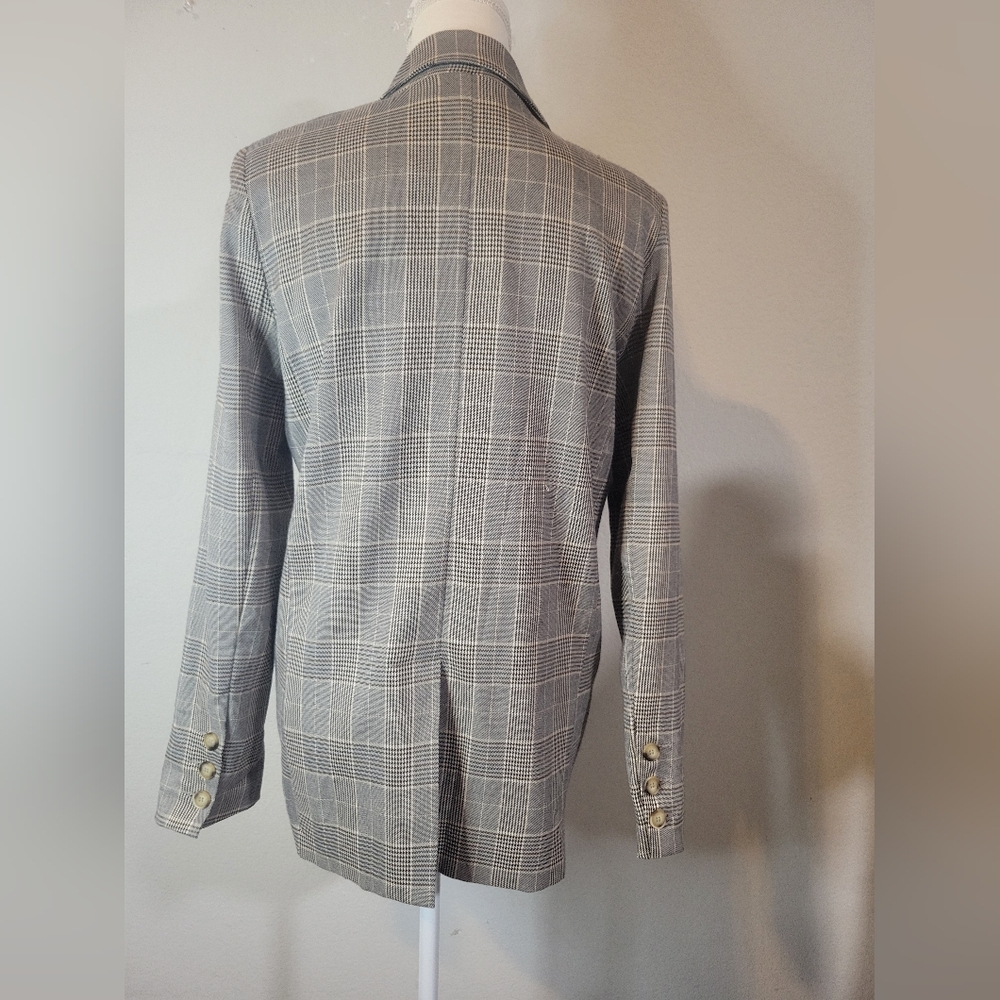 Vici Gray And White Blazer Structured Wool Blend - image 6